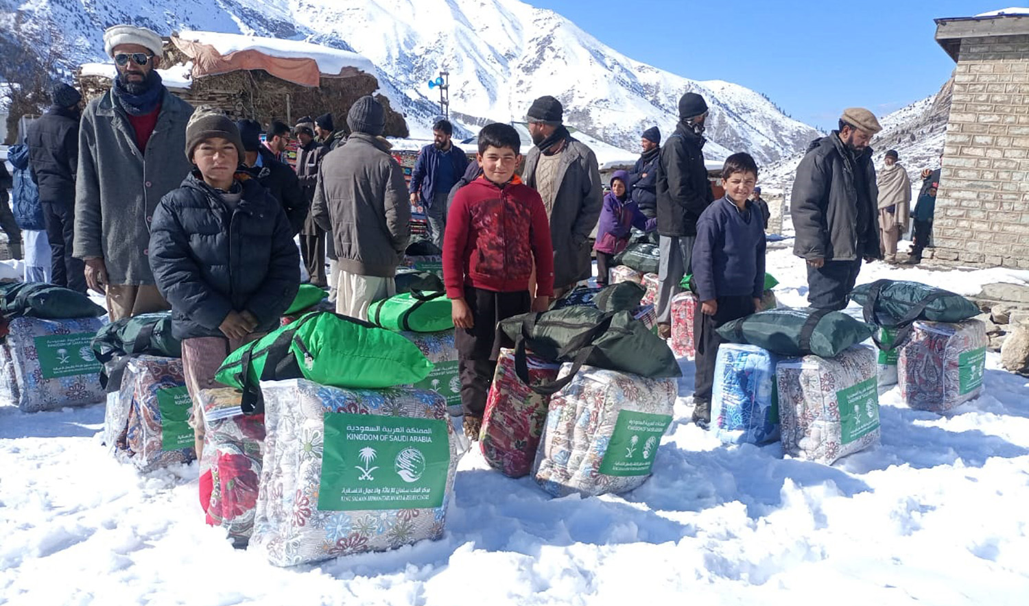 Winter relief packages being distributed by King Salman Humanitarian Aid and Relief (KSRelief) Center in Pakistan on November 28, 2022. (Photo courtesy: KSRelief)