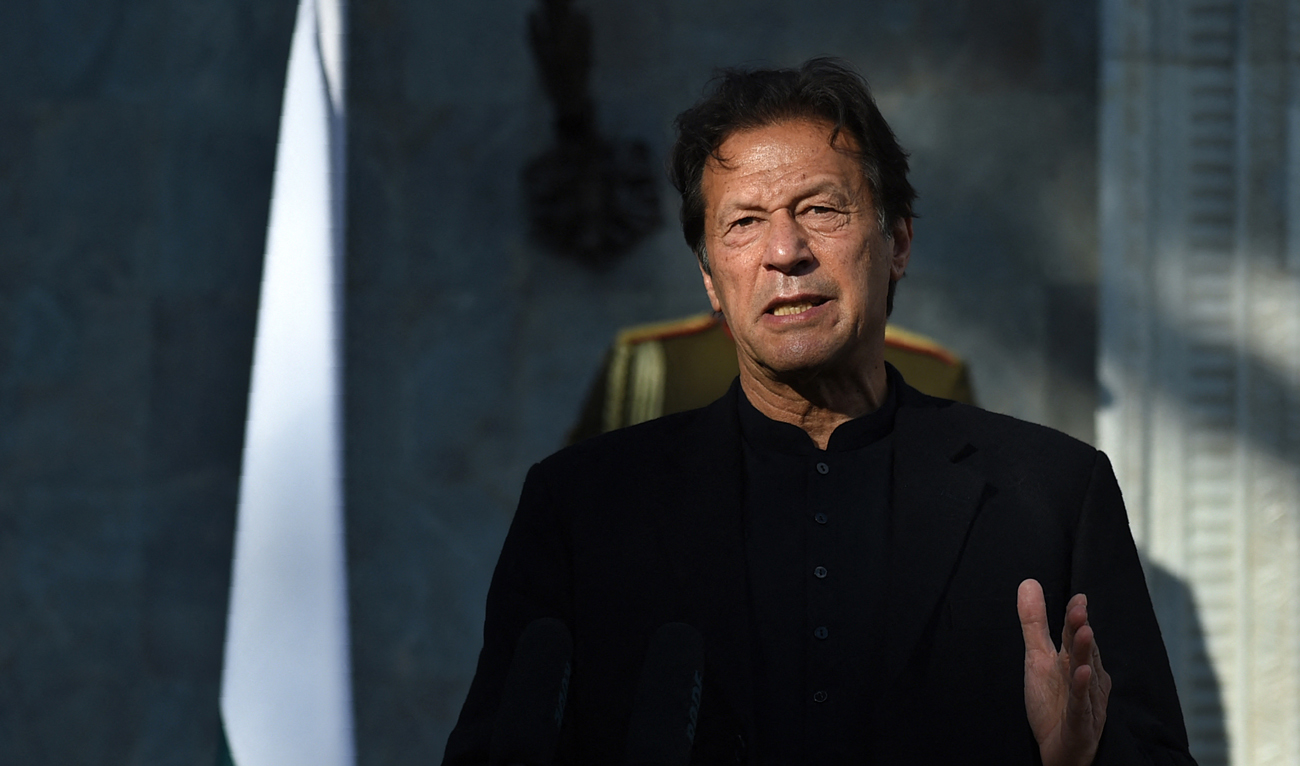 In this picture taken on November 19, 2020, Pakistan's former prime minister Imran Khan speaks during a press conference in Kabul. (Photo courtesy: AFP/File)