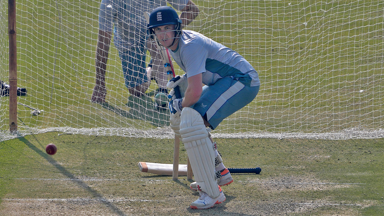England's Harry Brook bats during a training session, in Rawalpindi, Pakistan on November 30, 2022. (AP)