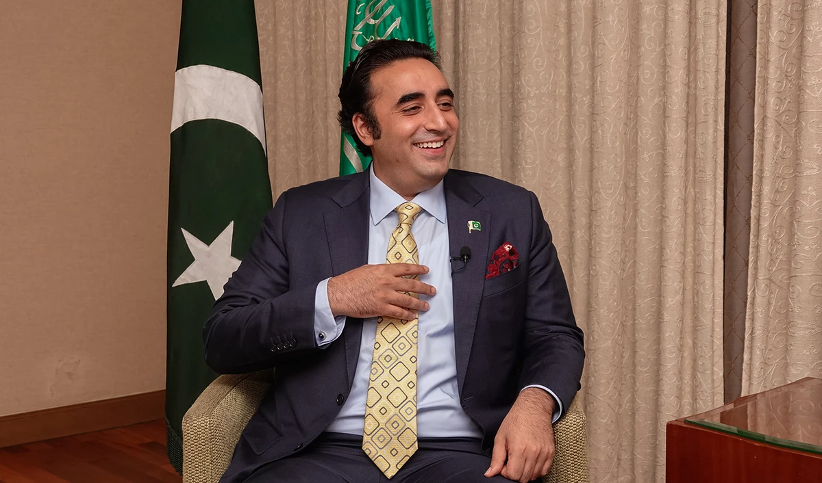Pakistan’s minister of foreign affairs Bilawal Bhutto Zardari during an exclusive interview with Arab News in Riyadh. (AN Photo/Huda Bashatah)