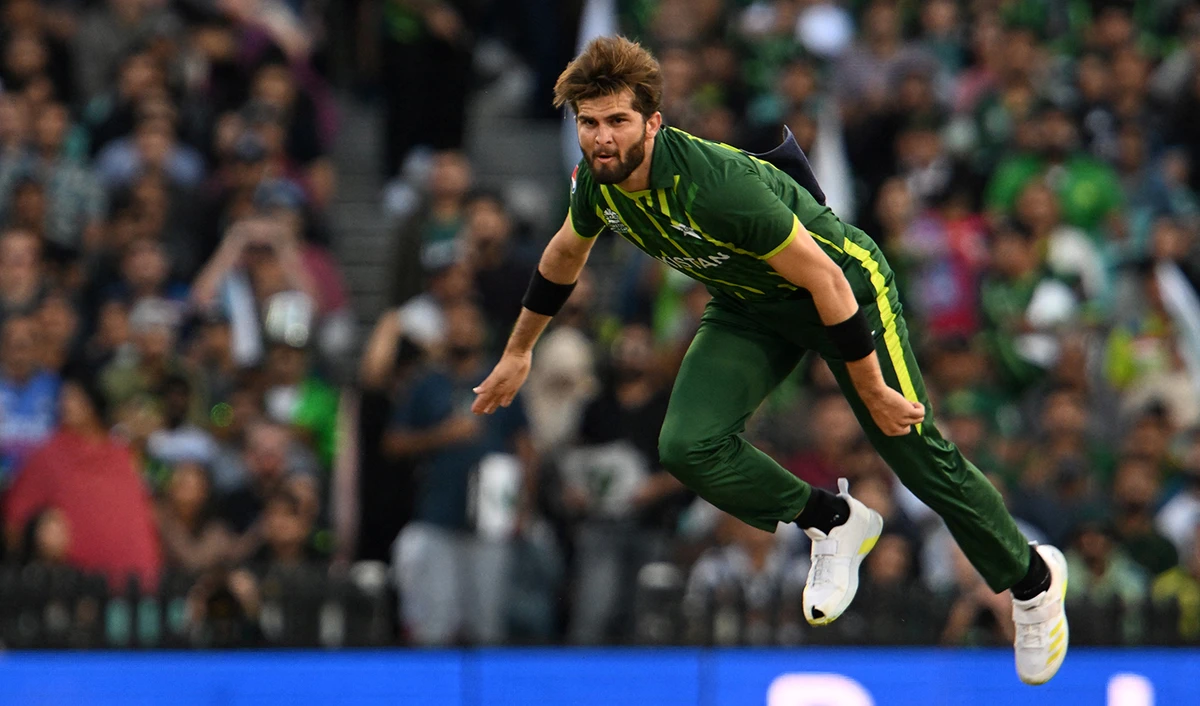 Pakistan's Shaheen Shah Afridi delivers a ball during the ICC men's Twenty20 World Cup 2022 semi-final cricket match between New Zealand and Pakistan at the Sydney Cricket Ground in Sydney on November 9, 2022. (AFP/File)