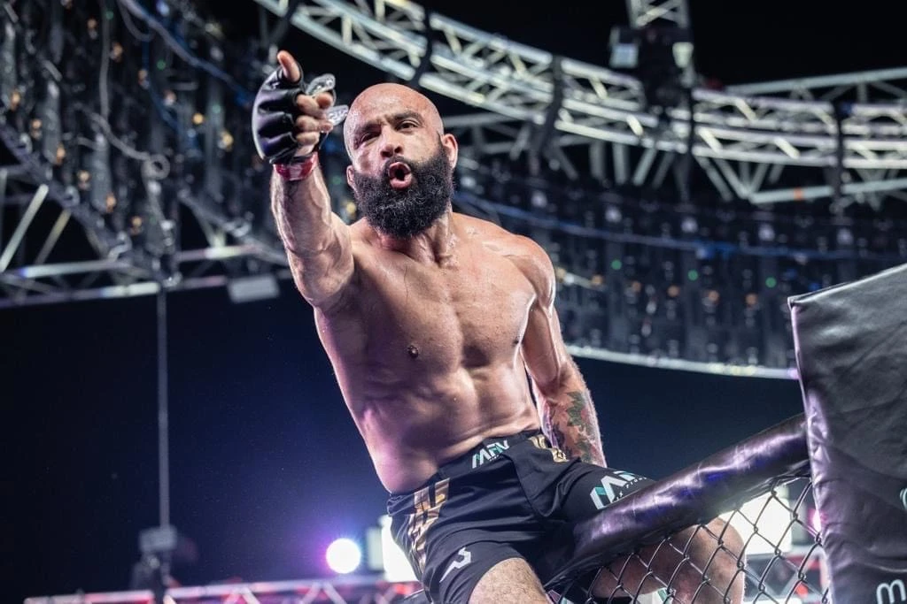 Uloomi Karim after winning the bantamweight title at Matrix Fight Night in Dubai, United Arab Emirates on November 18, 2022. (Courtesy: Matrix Fight Night/Facebook)