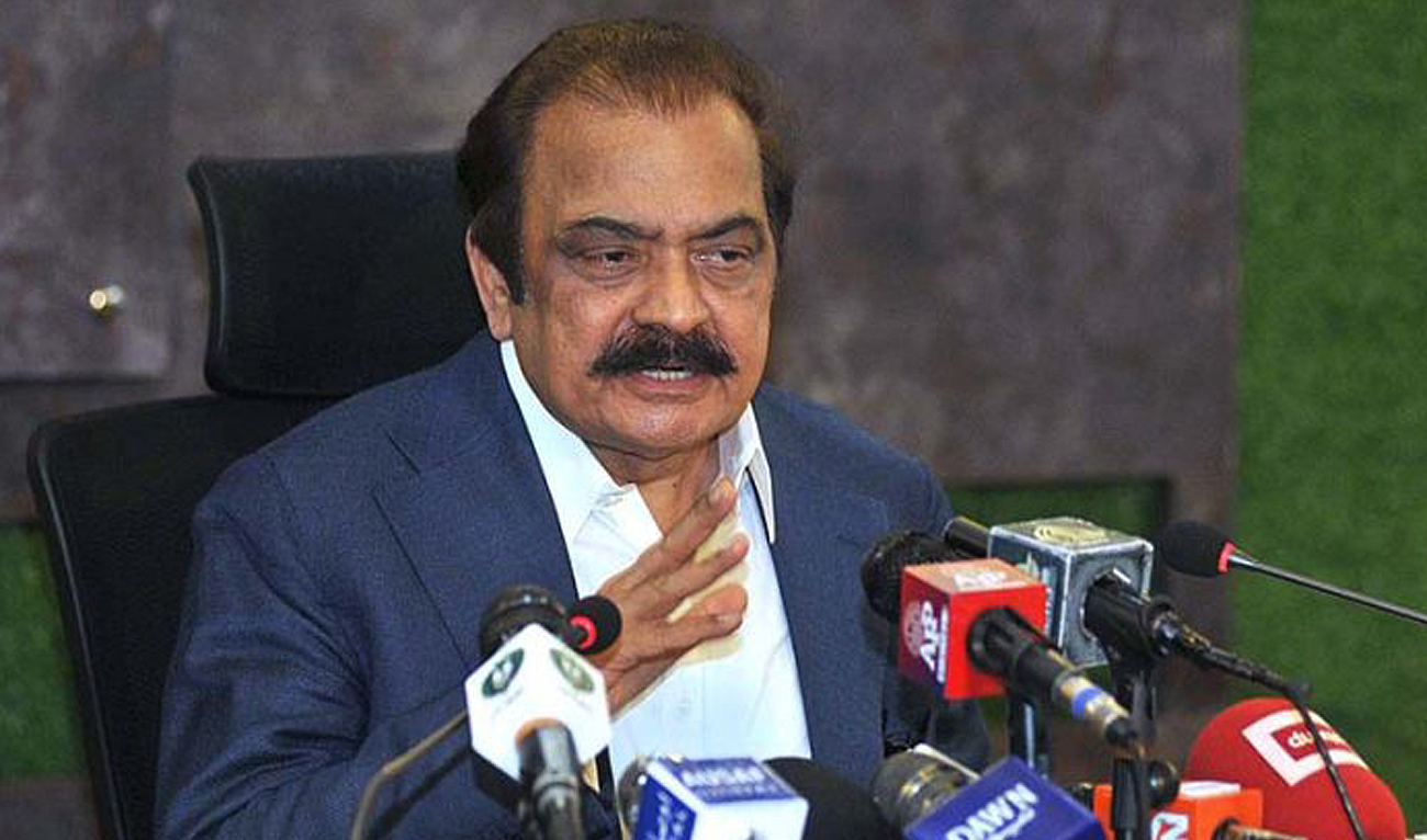 Pakistan's interior minister Rana Sanaullah addresses a press conference in Islamabad on August 9, 2022. (Photo courtesy: APP/File)