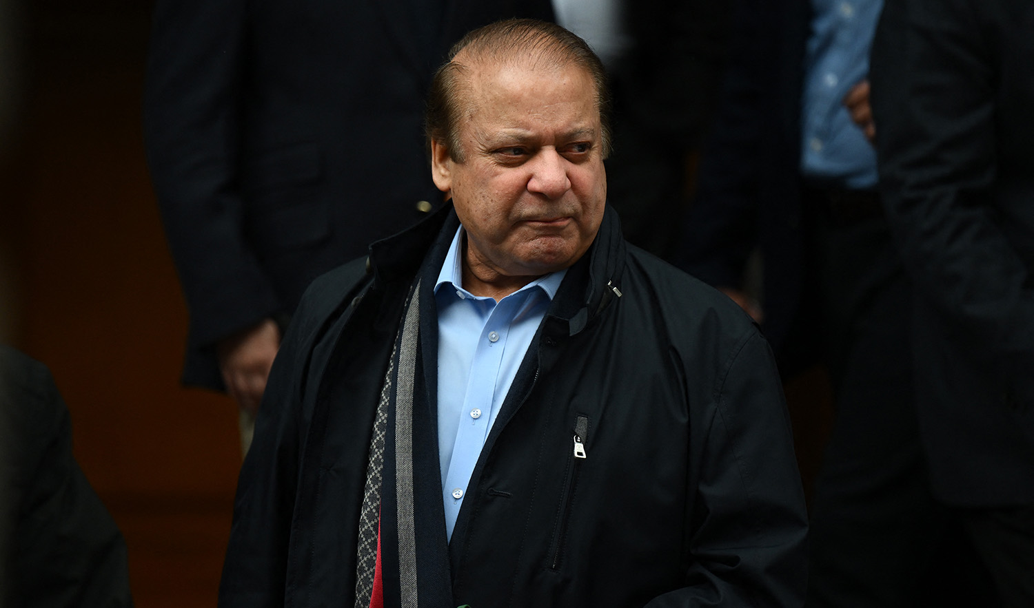 Pakistan's former Prime Minister Nawaz Sharif, brother of Pakistan's current Prime Minister Shehbaz Sharif, leaves from a property in west London on May 11, 2022. (AFP/File)