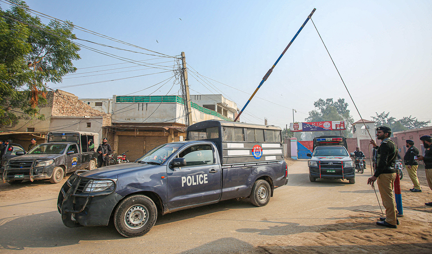 Police patrol outside the central jail in Multan, Pakistan, on December 21, 2019. (AFP/File)