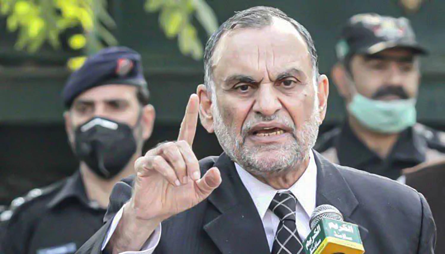 An undated file photo of Pakistan's former minister for railways Azam Khan Swati. (Photo courtesy: social media)