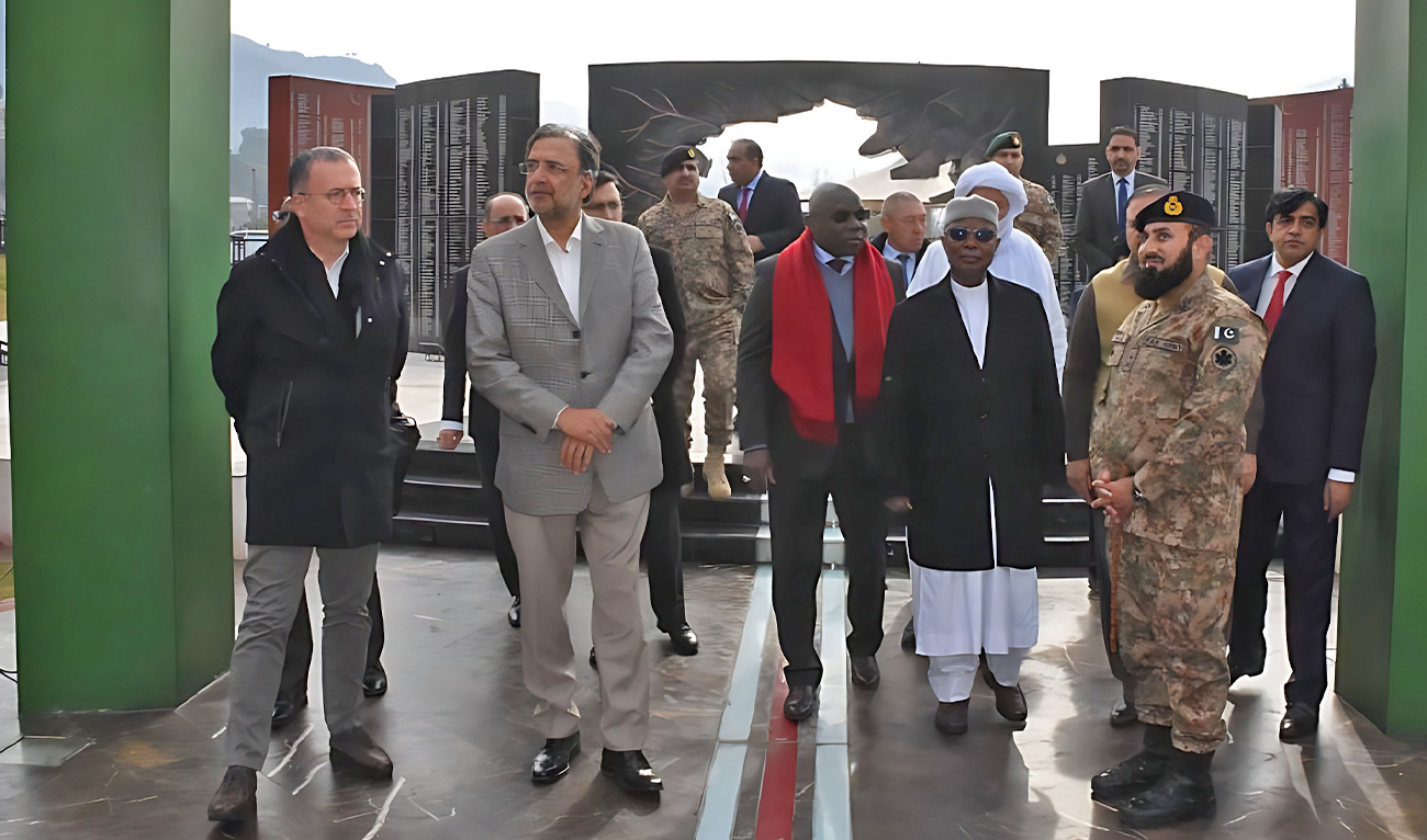 OIC Secretary-General Hissein Brahim Taha (third right) visits areas near Line of Control that divides the disputed Kashmir region on December 11, 2022. (Social media)