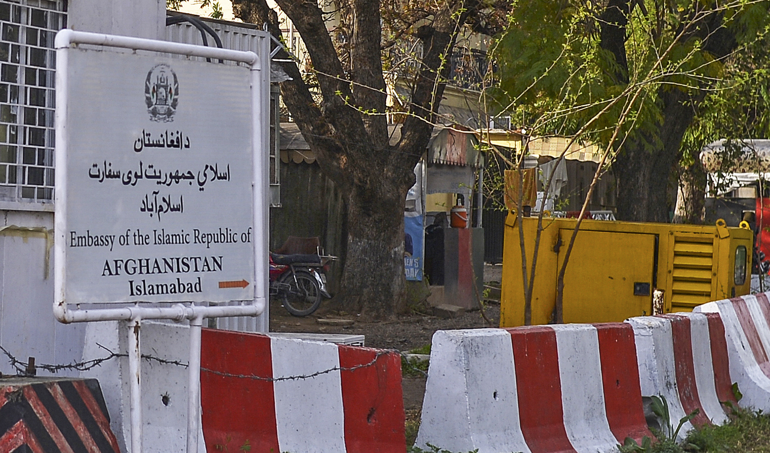 A general view of the Afghan embassy in Islamabad, Pakistan, on March 5, 2022. (AFP/File)