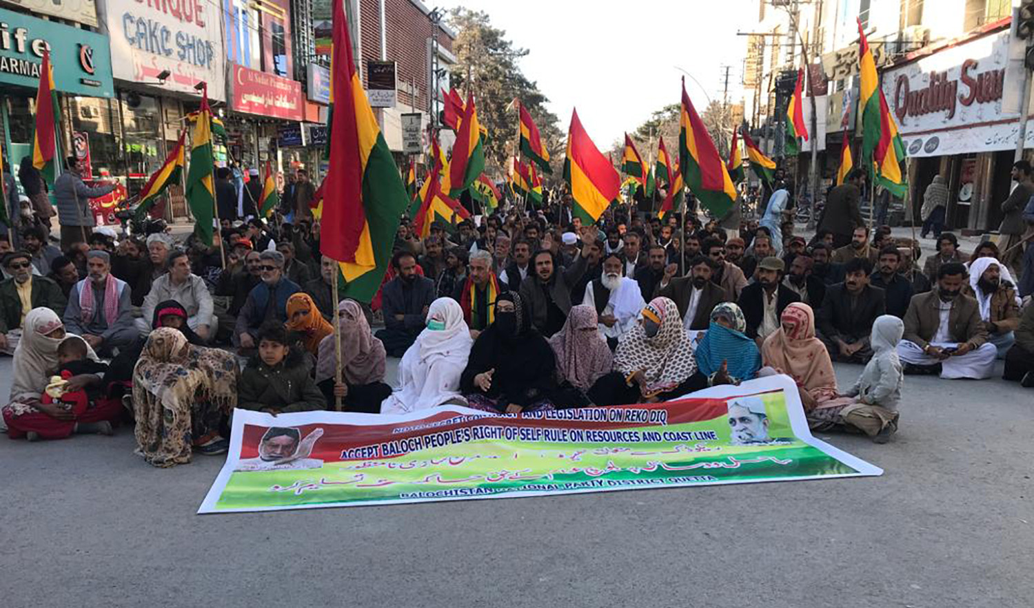 Supporters of Balochistan National Party Mengal (BNP M) protest in Quetta, Pakistan, on December 18, 2022. (AN photo)