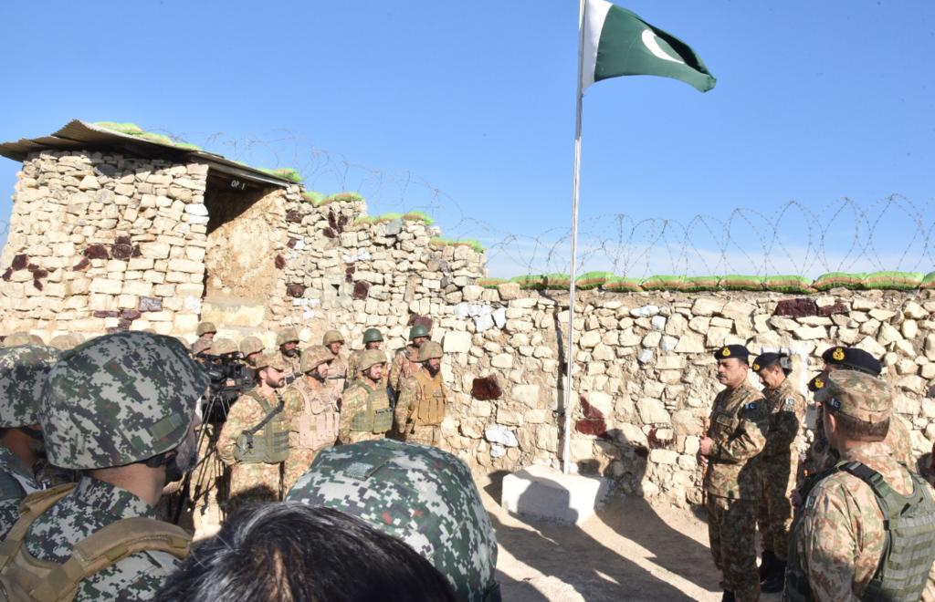 Pakistan's army chief General Syed Asim Munir, 4th right, receives briefing during his visit to the Tarbela and Miranshah cities of Pakistan's Khyber Pakhtunkhwa province on December 23, 2022. (Photo courtesy: ISPR)