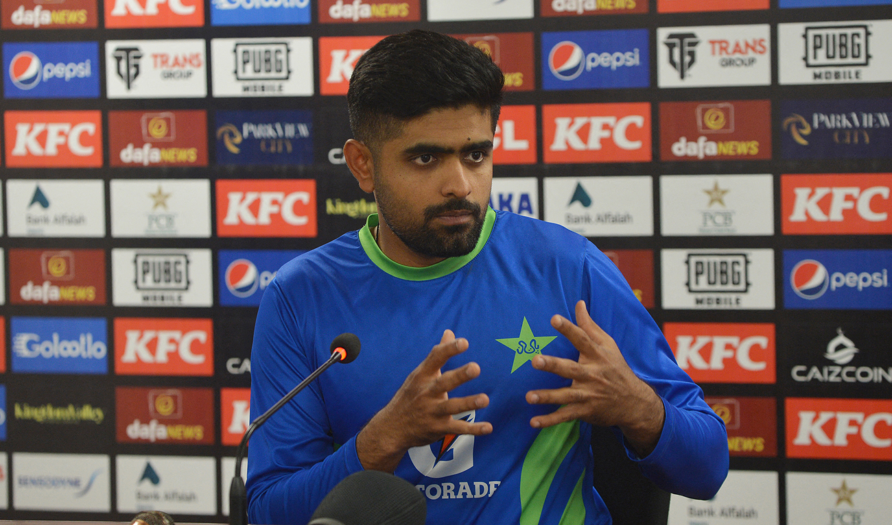 Pakistan's captain Babar Azam speaks during a press conference at the National Stadium in Karachi on December 16, 2022. (Photo courtesy: AFP)