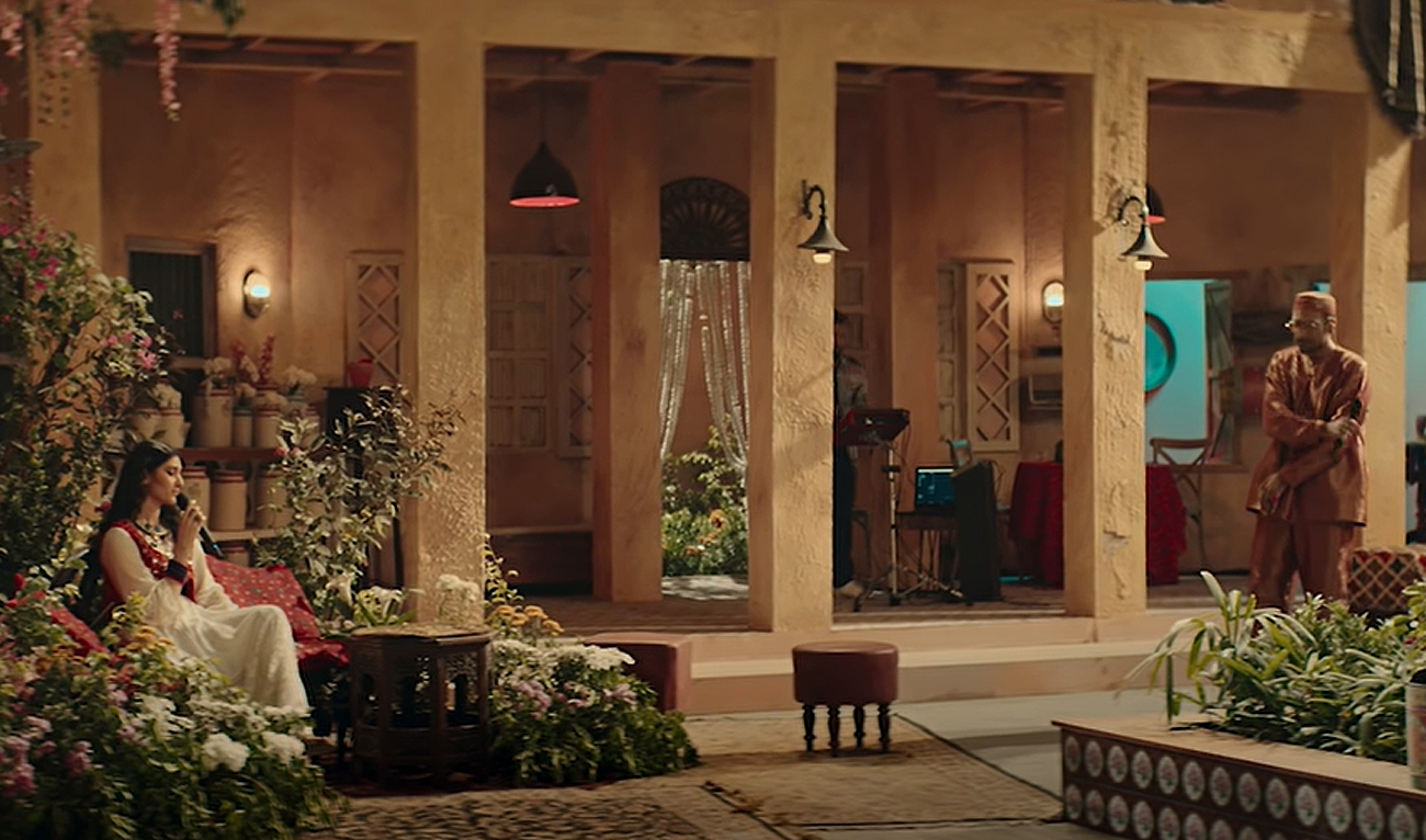 This screengrab, taken on December 27, 2022 from the music video of popular song Pasoori, released by Coke Studio Pakistan on February 7, 2022, shows Pakistani singers Ali Sethi and Shae Gill. (Photo courtesy: Coke Studio)