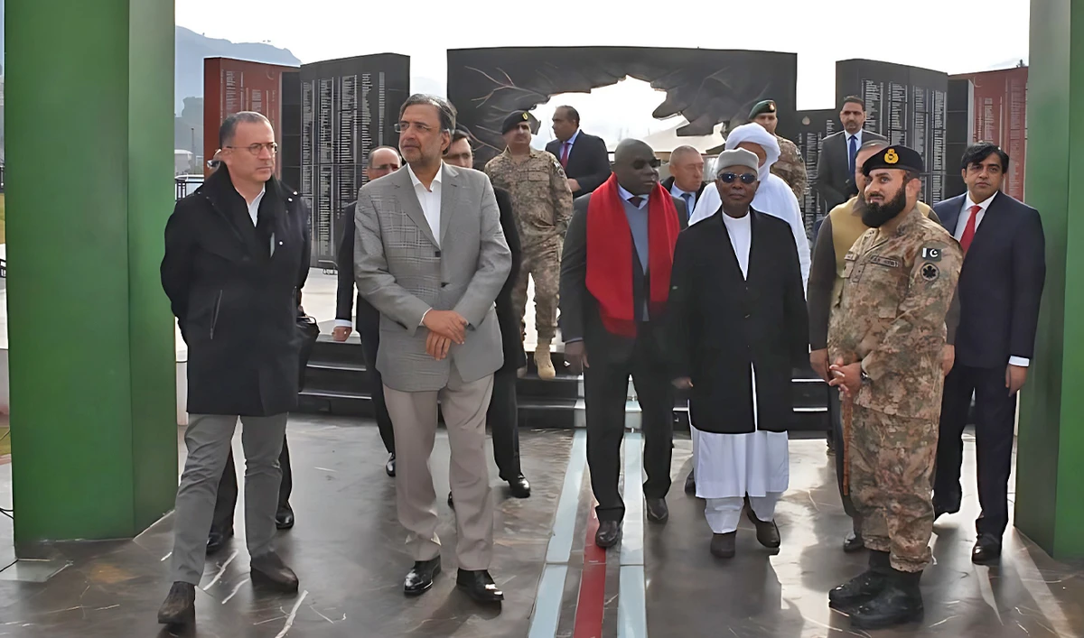 OIC Secretary-General Hissein Brahim Taha (third right) visits areas near Line of Control that divides the disputed Kashmir region on December 11, 2022. (Social media)