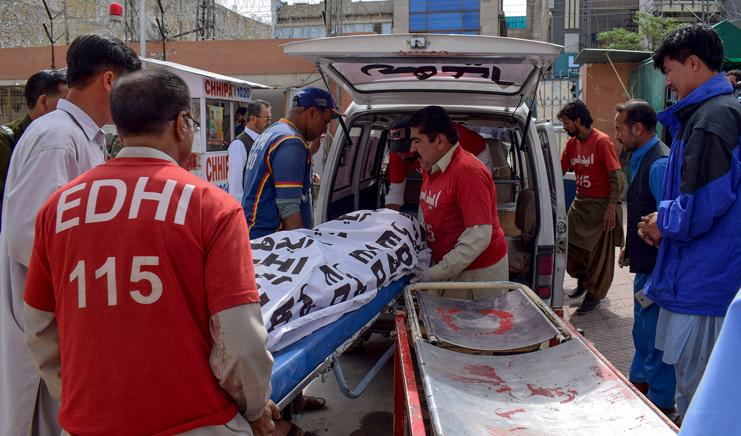 In this representational photo, Pakistani volunteers carry a dead body onto an ambulance outside a hospital in Quetta on April 12, 2019. (AFP/File)
