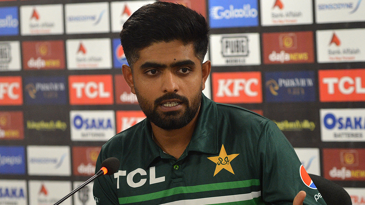 Pakistan's captain Babar Azam speaks during a press conference at the National Stadium in Karachi on January 8, 2023. (Photo courtesy: AFP)