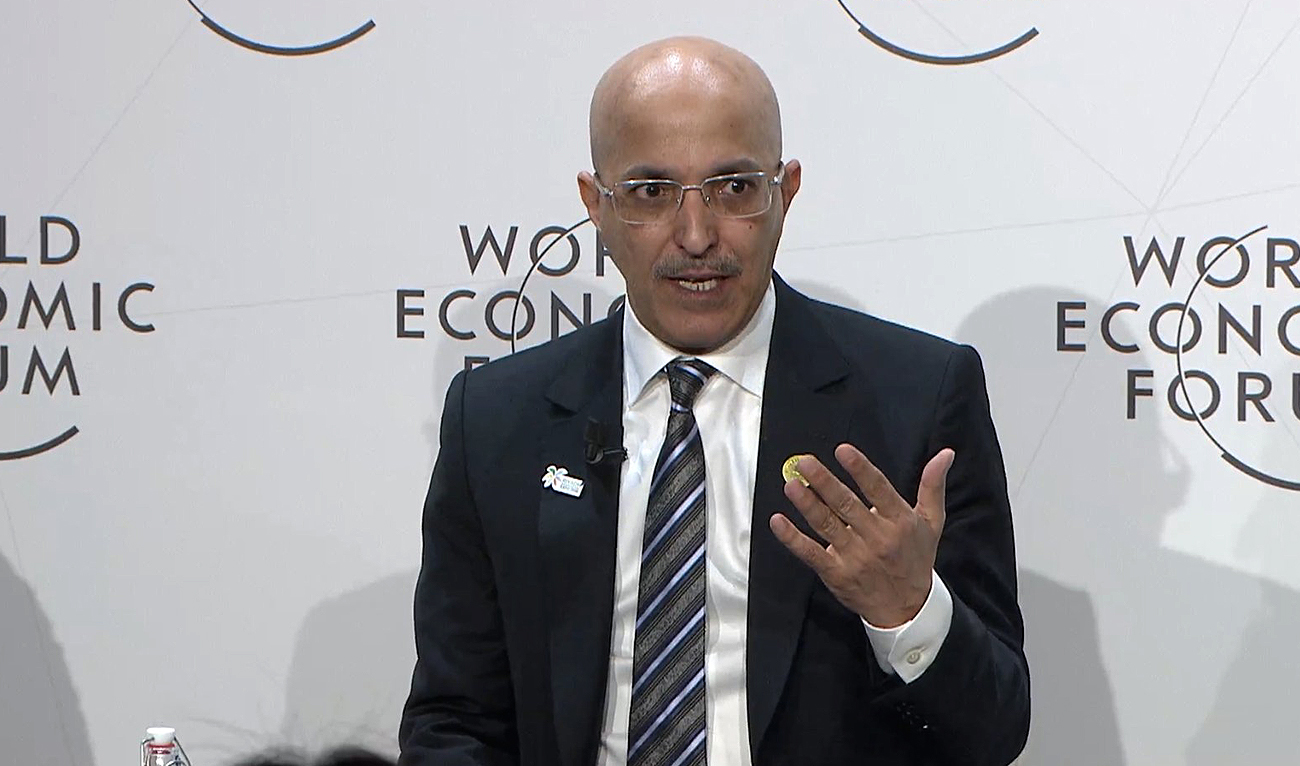 Saudi Minister of Finance Mohammed Bin Abdullah Al-Jadaan addresses a session at the World Economic Forum (WEF) annual meeting in Davos on January 18, 2023. (Photo courtesy: WEF)