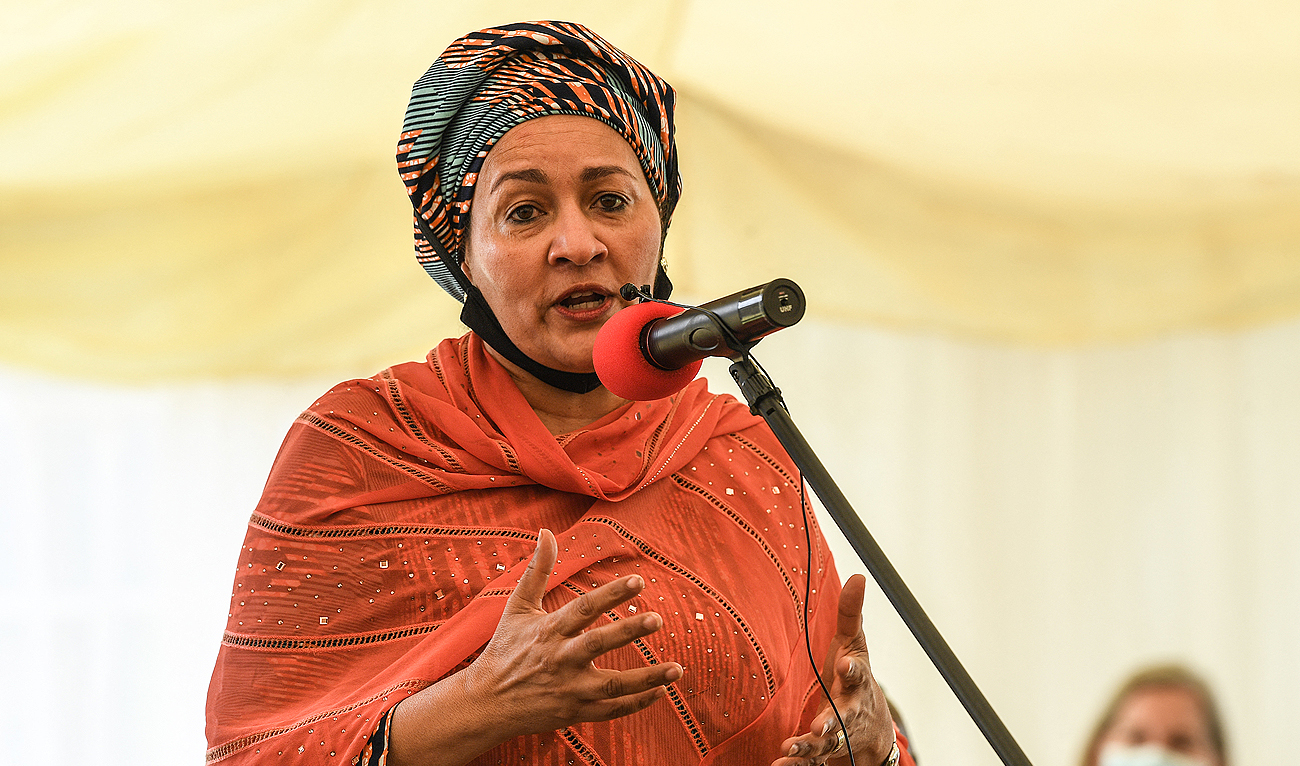 In this file photo taken on March 1, 2022, Deputy Secretary-General of the United Nations Amina Mohammed, gestures as she delivers a speech in Nairobi. (Photo courtesy: AFP/File)