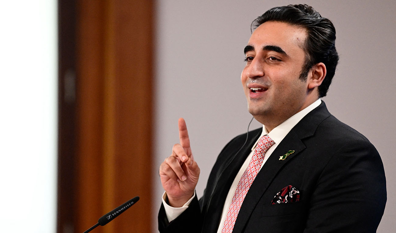 Pakistan's Foreign Minister Bilawal Bhutto Zardari reacts as he speaks during a joint press conference after meeting the German Foreign Minister in the Foreign Office in Berlin, Germany, on October 7, 2022. (Photo courtesy: AFP/FILE)