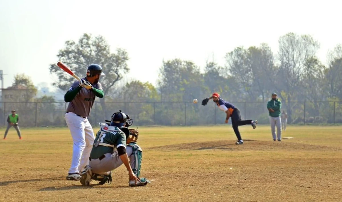 Pakistani national baseball team practicing during a national baseball training camp held at Sports Complex Islamabad on January 5, 2023. (Photo courtesy: @pakbaseball/Twitter)