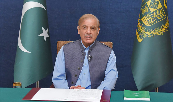 Pakistan Prime Minister Shehbaz Sharif addresses nation in Islamabad, Pakistan, on May 27, 2022. (Photo courtesy: Government of Pakistan/File)