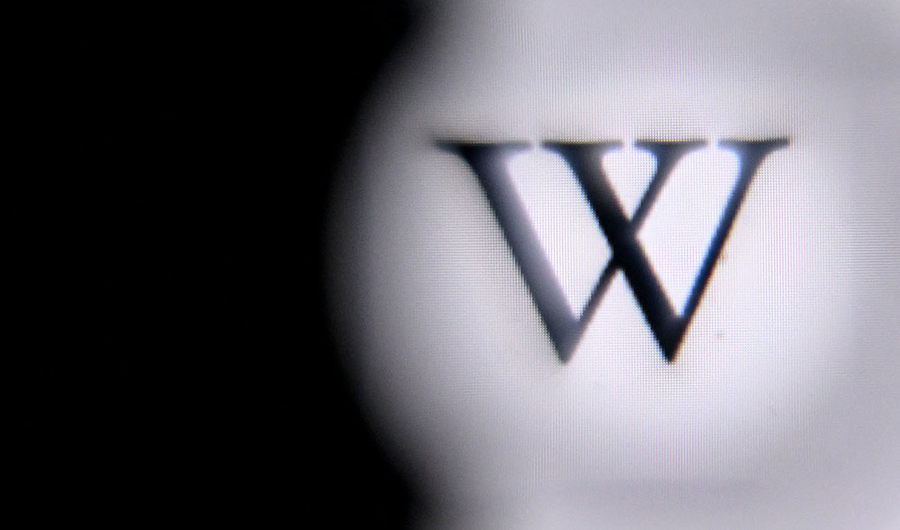 A picture taken on April 15, 2022 in Moscow shows the Wikipedia logo is seen on a tablet screen. (Photo courtesy: AFP/FILE)