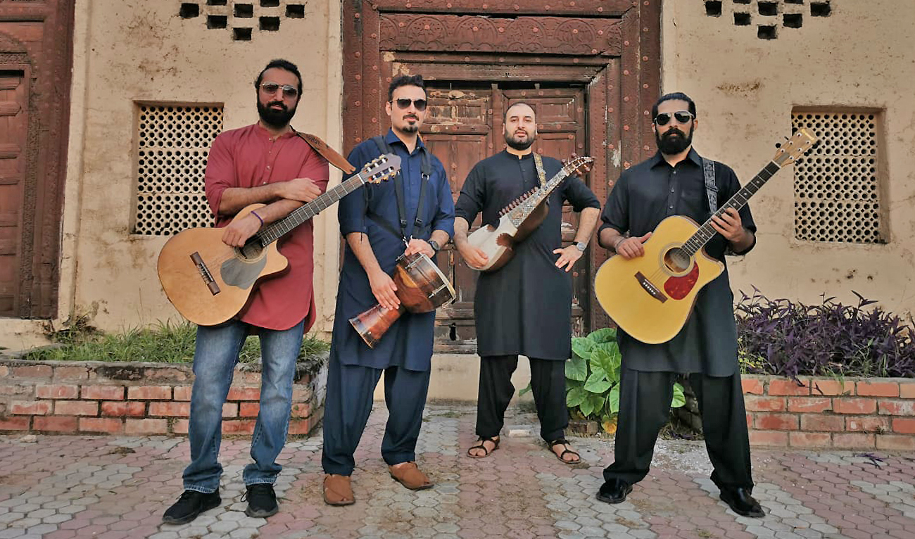 Band members of Pashto band Khumariyaan poses for a picture in Islamabad, Pakistan, on November 28, 2020. (Photo courtesy: Khumariyaan/Facebook)