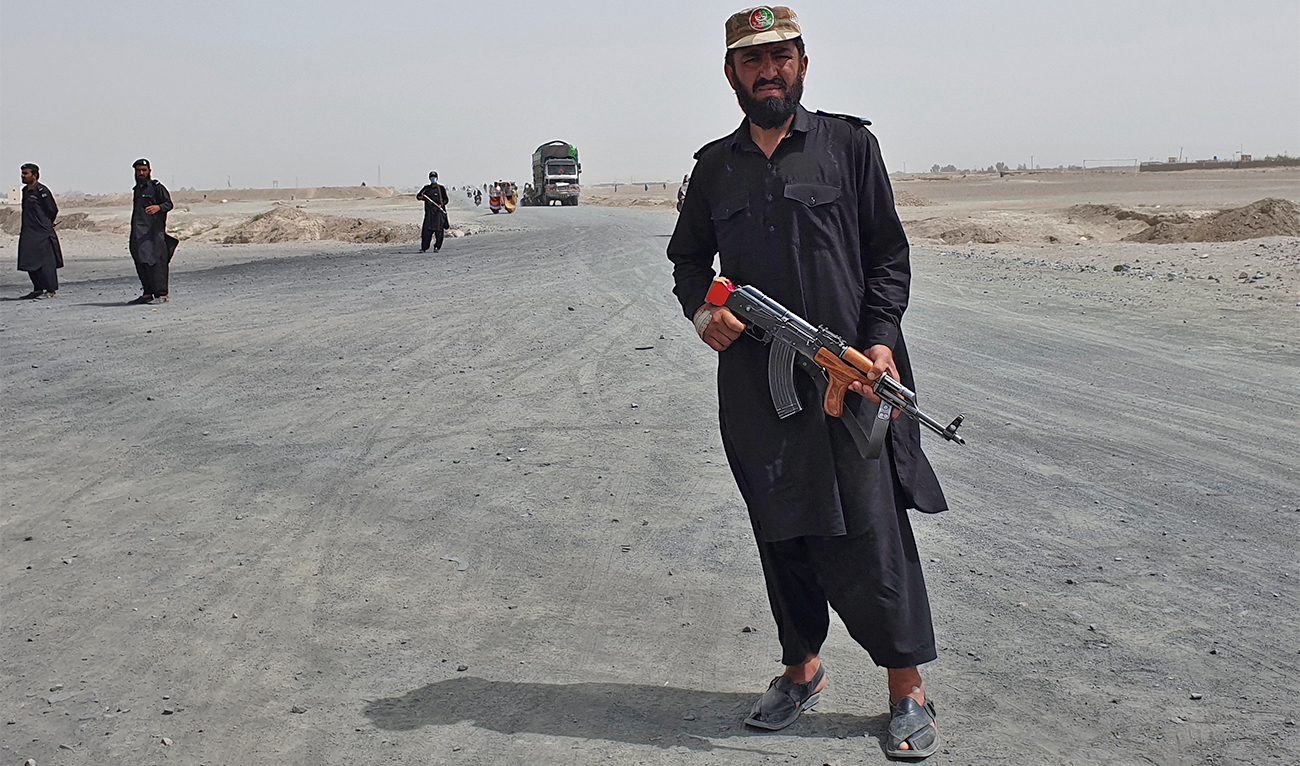 Pakistani paramilitary soldiers stand guard in Chaman, Pakistan on July 16, 2021. (AP/File)