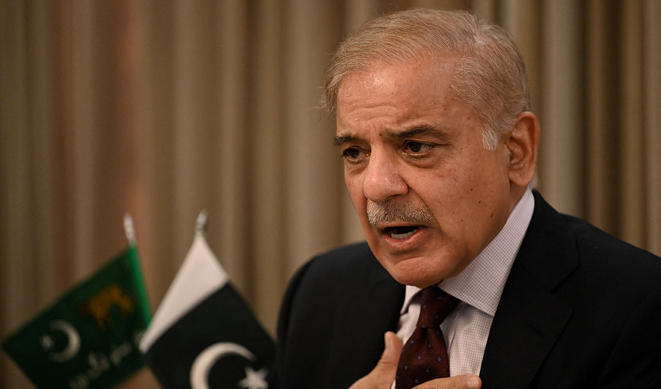 This file photo, taken on April 1, 2022, shows Pakistan's Prime Minister Shehbaz Sharif during a news conference in Islamabad. (Photo courtesy: AFP/File)