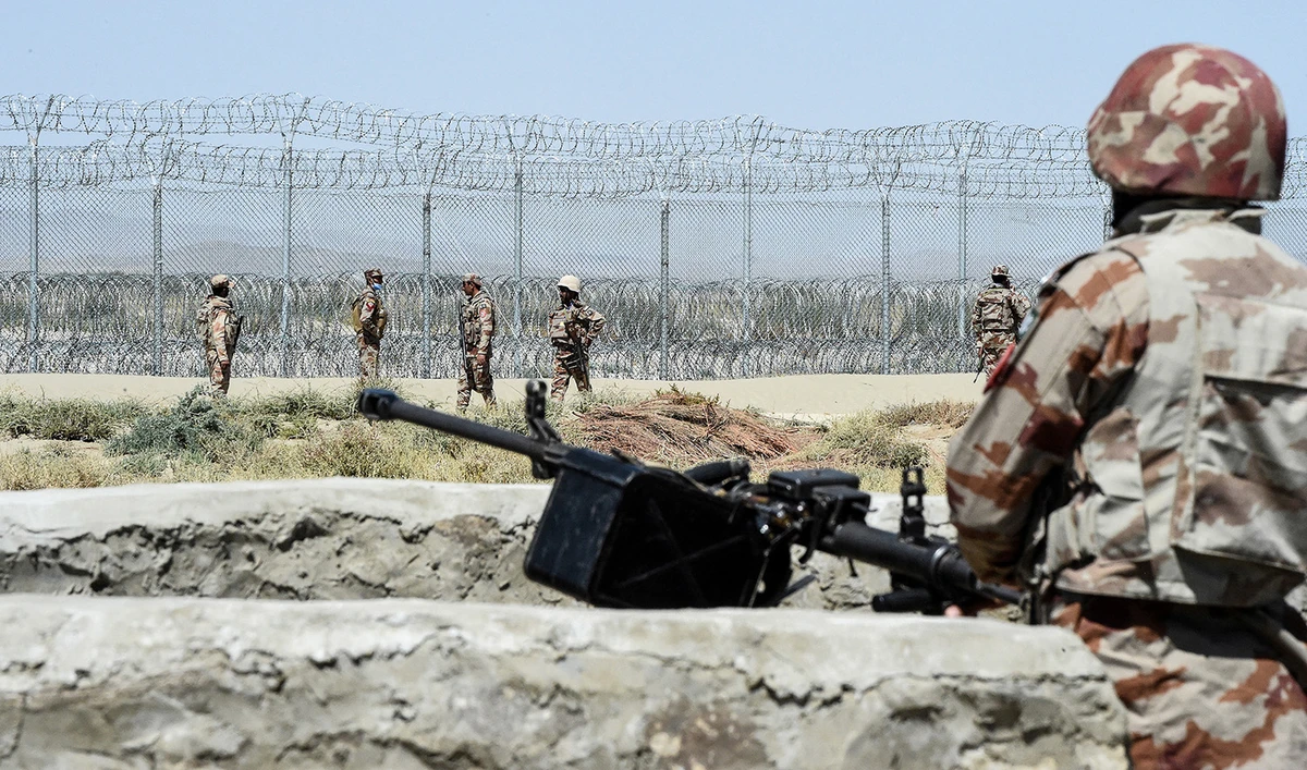Security personnel of Pakistan's Frontier Corps patrol in Qila Saifullah district of Pakistan's southwestern province of Balochistan on September 16, 2020. (AFP/File)