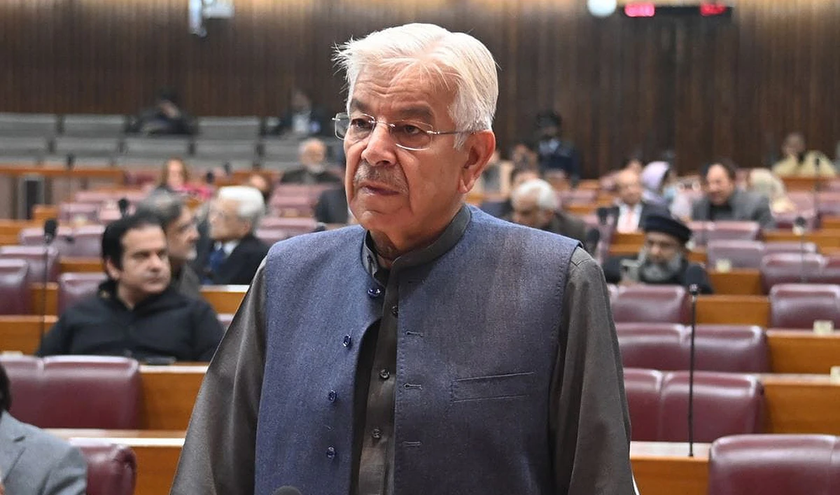 Pakistani Defense Minister Khawaja Asif addresses the National Assembly of Pakistan in Islamabad on January 31, 2023. (Photo courtesy: Twitter/NAofPakistan)
