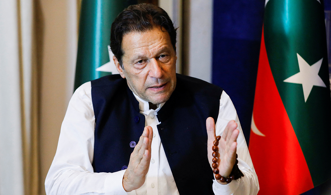 Former Pakistani Prime Minister Imran Khan, gestures as he speaks with Reuters during an interview, in Lahore, Pakistan March 17, 2023. (Photo courtesy: REUTERS)