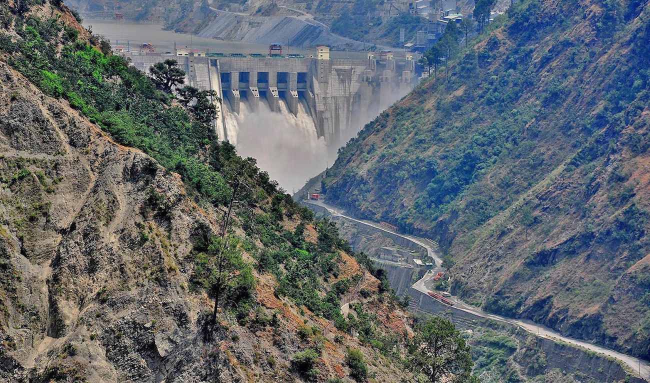The file photo shows Baglihar Hydroelectric Power Project on the Chenab River in Jammu and Kashmir, India. March 25, 2015. (Photo courtesy: International Centre for Integrated Mountain Development/Flickr)