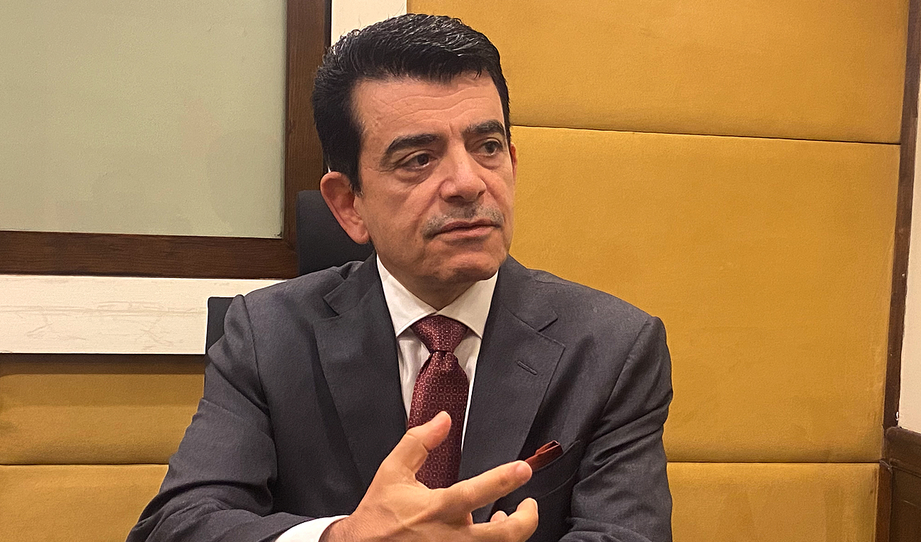 Dr. Salim Muhammad Al-Malik, director general of the Islamic World Educational, Scientific and Cultural Organization (ICESCO), gestures during an interview with Arab News in Islamabad, Pakistan on March 20, 2023. (AN Photo)