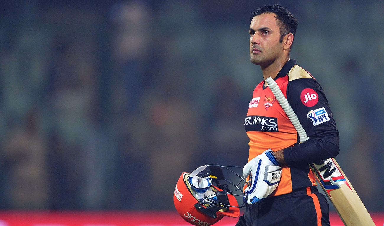 Sunrisers Hyderabad cricketer Mohammad Nabi walks back after winning the 2019 Indian Premier League (IPL) Twenty20 cricket match between Delhi Capitals and Sunrisers Hyderabad at the Feroz Shah Kotla cricket stadium in New Delhi on April 4, 2019. (AFP/FILE)