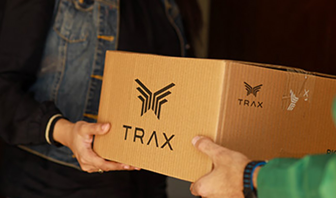 The undated photo shows Trax logo printed on a delivery box. (Photo courtesy: trax.pk/Website)