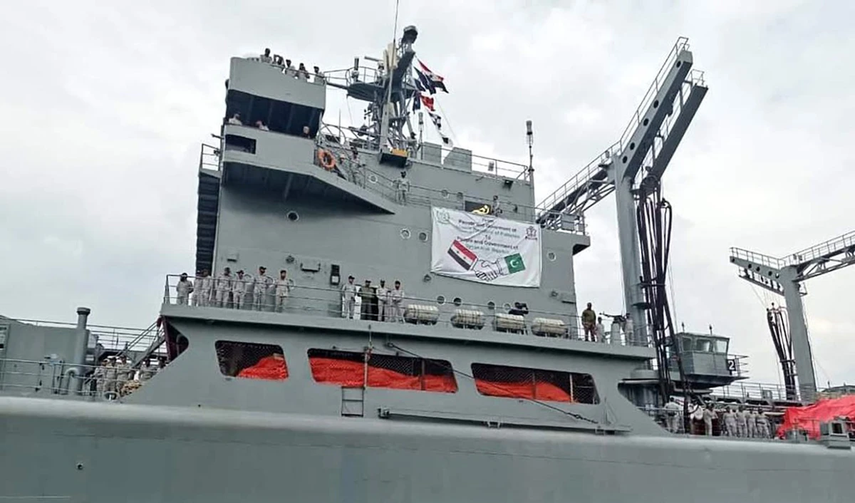 Pakistan Navy Ship-NASR carrying aid reaches earthquake-hit Syria on March 13, 2023. (Photo courtesy: @ndmapk/Twitter)