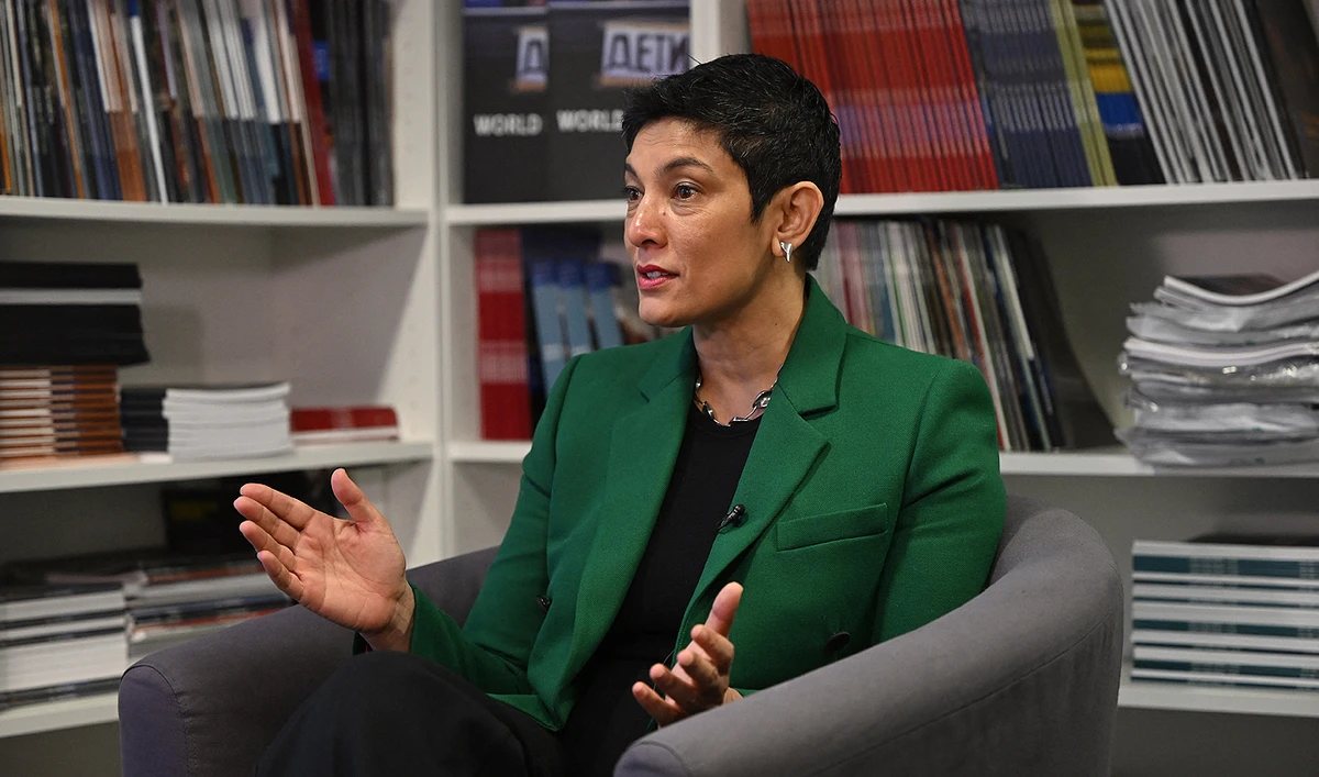 This photo, taken on January 11, 2023, shows veteran human rights investigator Tirana Hassan speaking during an interview in central London. (Photo courtesy: AFP/File)