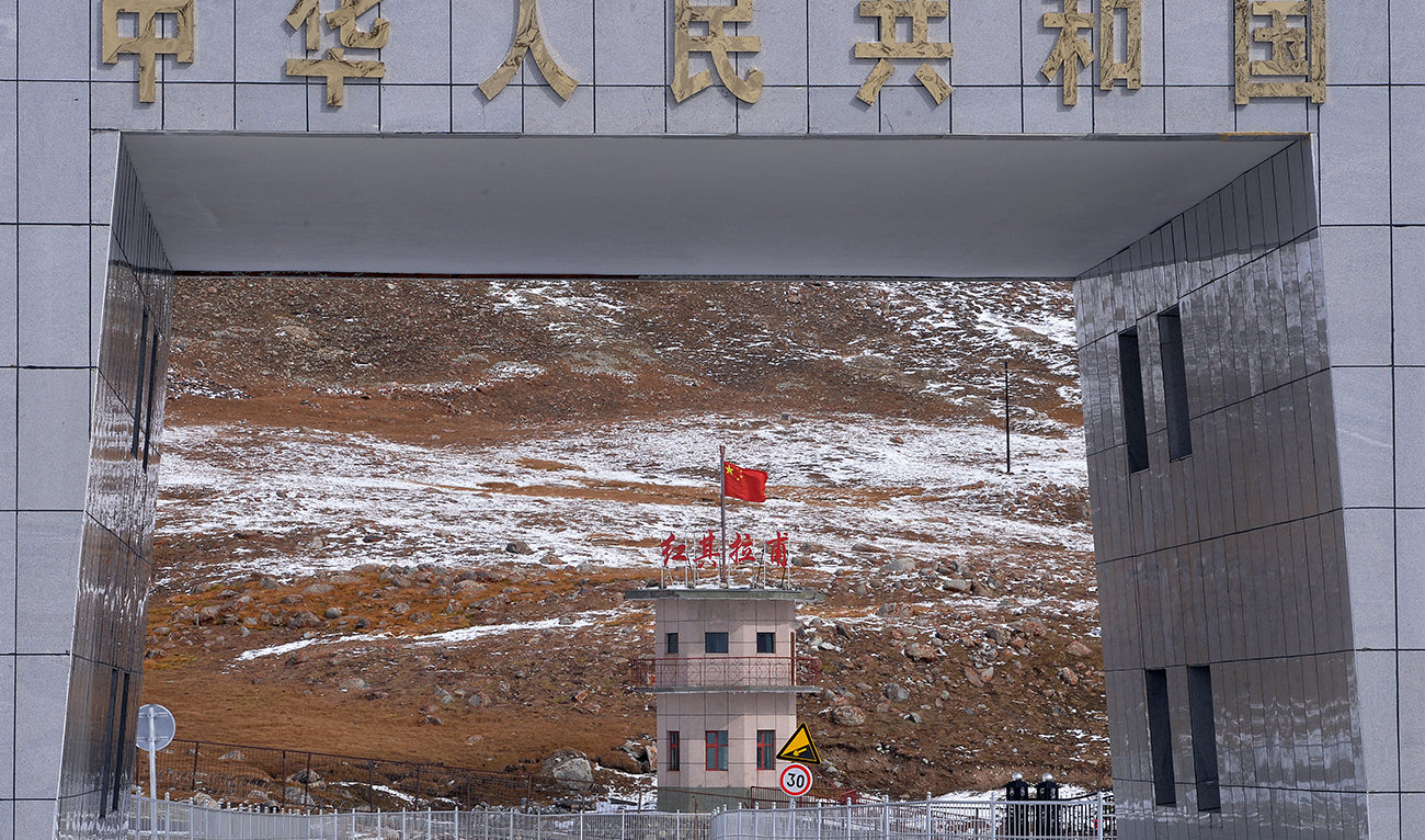 In this photograph taken on September 29, 2015, a Chinese flag flutters at a security post at the Pak-China Khunjerab Pass, the world's highest paved border crossing at 4,600 metres above sea level. (AFP/File)