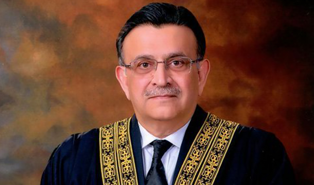 The undated photo shows Chief justice of Pakistan Umar Ata Bandial. (Photo courtesy: @SupremeCourt_Pk/Twitter)