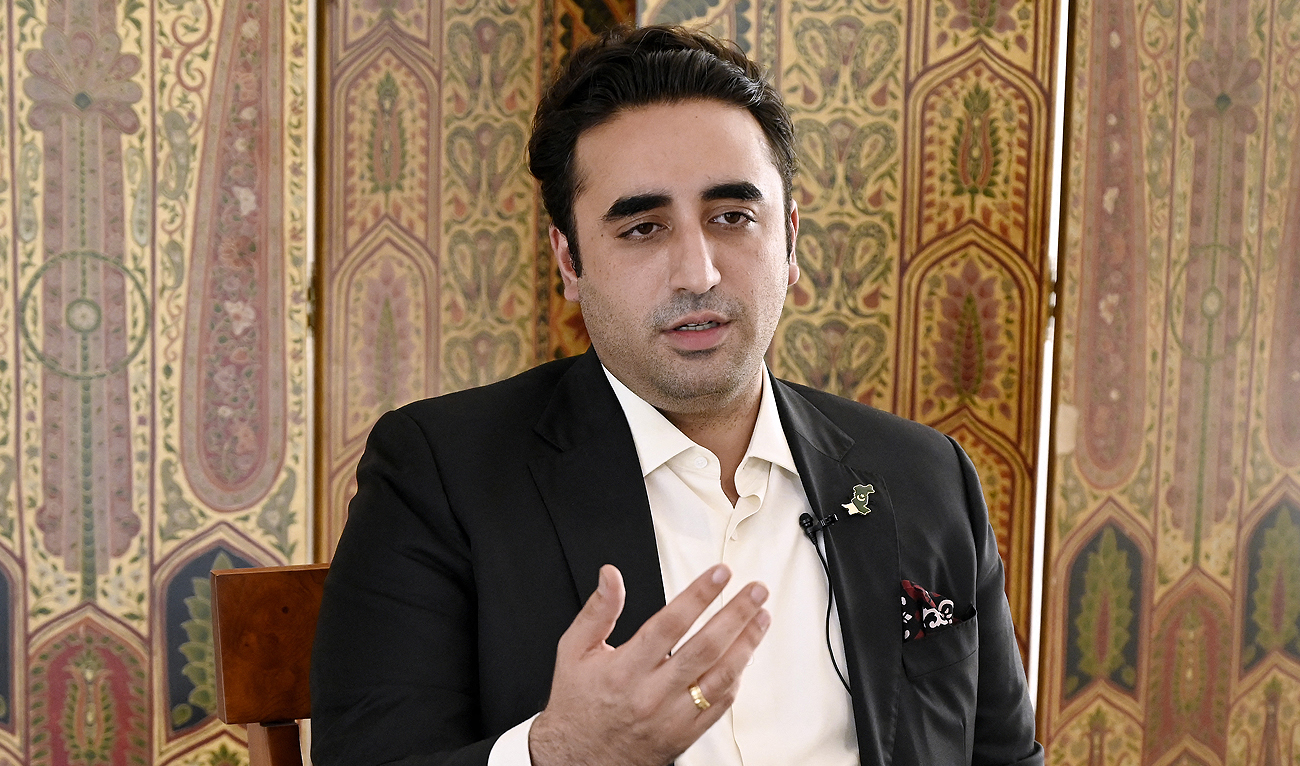 In this file photo, taken on September 27, 2022, Pakistan's Foreign Minister Bilawal Bhutto-Zardari speaks during an interview at the Embassy of Pakistan in Washington, DC. (Photo courtesy: AFP/File)