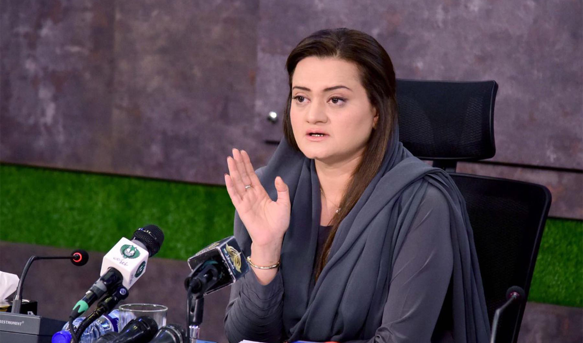 Pakistan's Information Minister Marriyum Aurangzeb speaks to media during a press conference in Islamabad, Pakistan, on August 18, 2022. (PID/File)