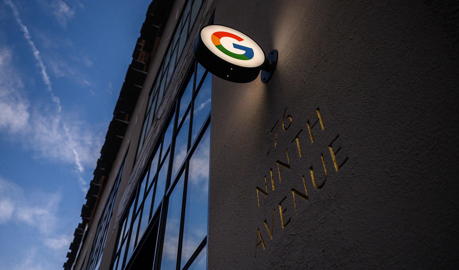 A google sign is seen outside the Google office in New York, United Kingdom on February 2, 2023. (AFP/File)
