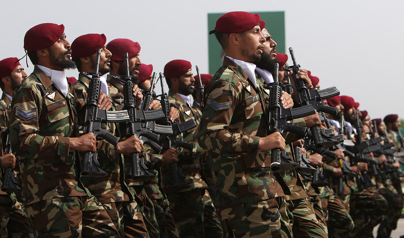 In this file photo, taken on March 23, 2022, Pakistan's Army Special Service Group (SSG) commandos march during the Pakistan Day parade in Islamabad. (Photo courtesy: AFP/File)
