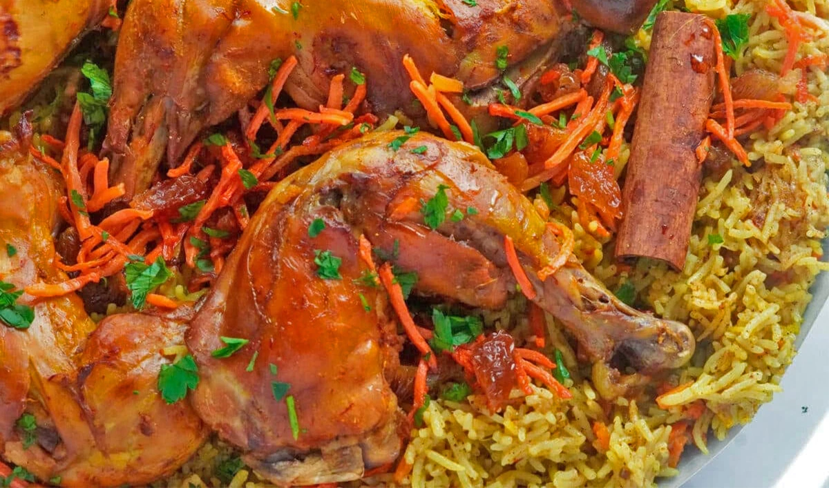 The picture download on April 5, 2023 shows popular Middle Eastern dish, Ruz al Bukhari. (Falestine Foodie)