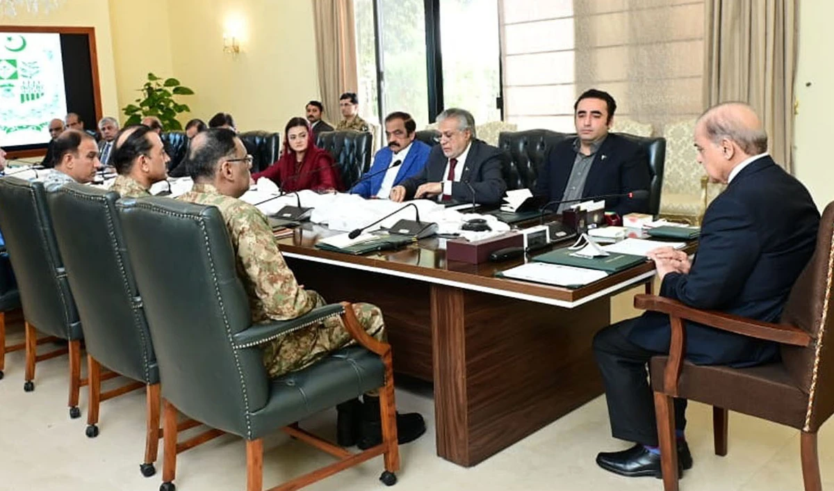 Pakistan Prime Minister Shehbaz Sharif chairs 41st meeting of the National Security Council in Islamabad on April 7, 2023. (PID)