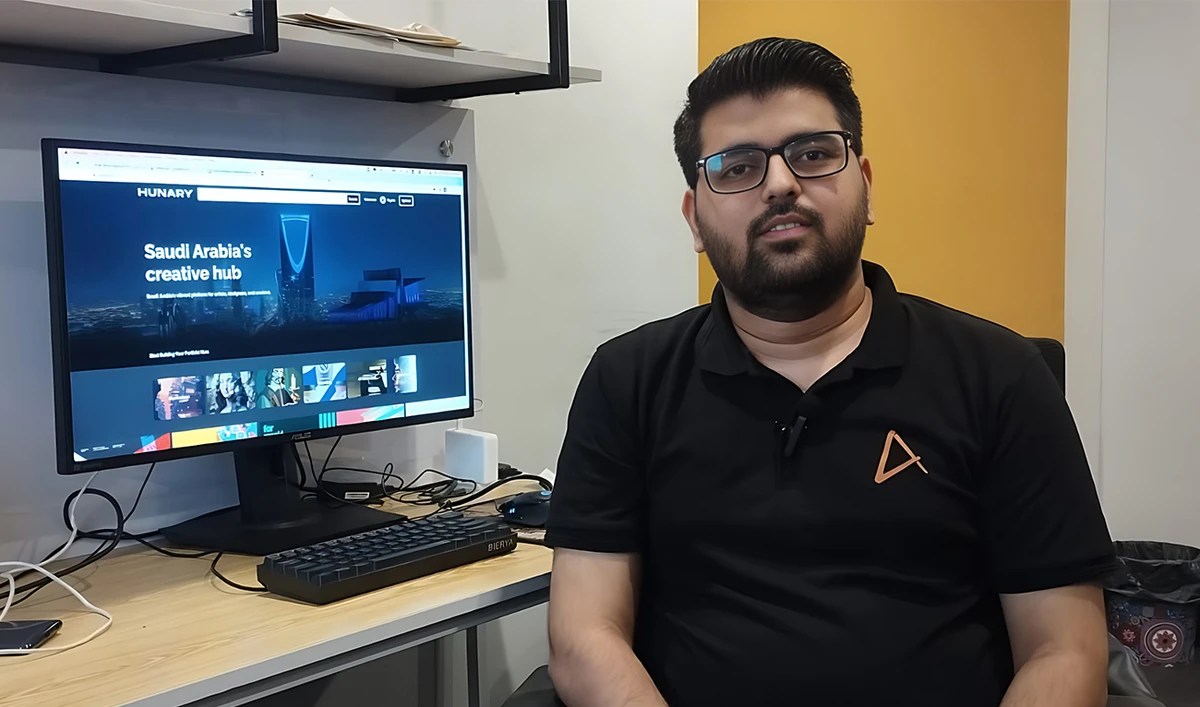 The photo taken on April 29, 2023, shows Saad Mughal, co-founder of AlphaVenture, the Pakistani firm that has teamed up with a Saudi organization Tajreedpro, speaking to Arab News in Karachi, Pakistan. (Photo courtesy: AN photo)