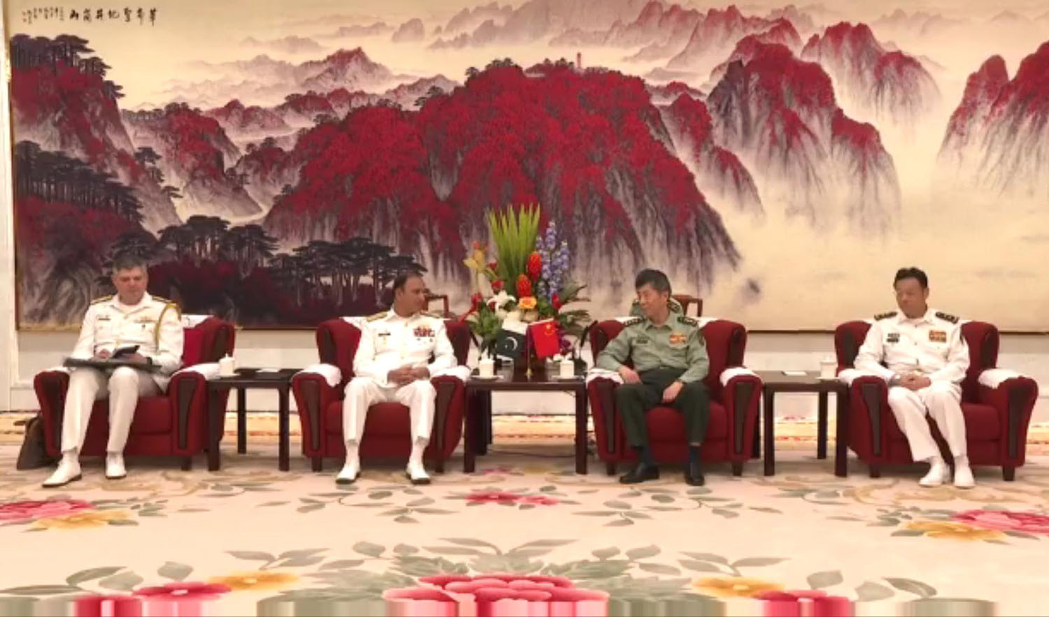 China's Defence Minister Li Shangfu meets Pakistan's Chief of Naval Staff Amjad Khan Niazi in Beijing on May 8, 2023. (Photo courtesy: social media)