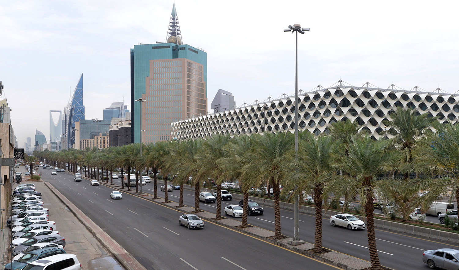 A general view taken on November 18, 2019, shows the King Fahad main street in the Saudi capital Riyadh. (AFP/File)
