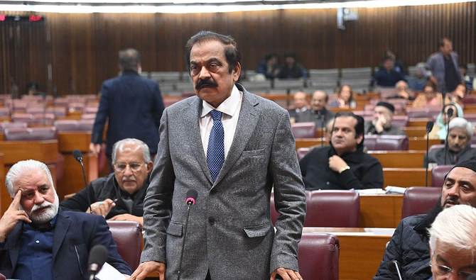 The file photo shows Pakistan's Interior Minister Rana Sanaullah addressing National Assembly of Pakistan in Islamabad, Pakistan, on January 31, 2023. (Photo courtesy: Twitter/NAofPakistan)