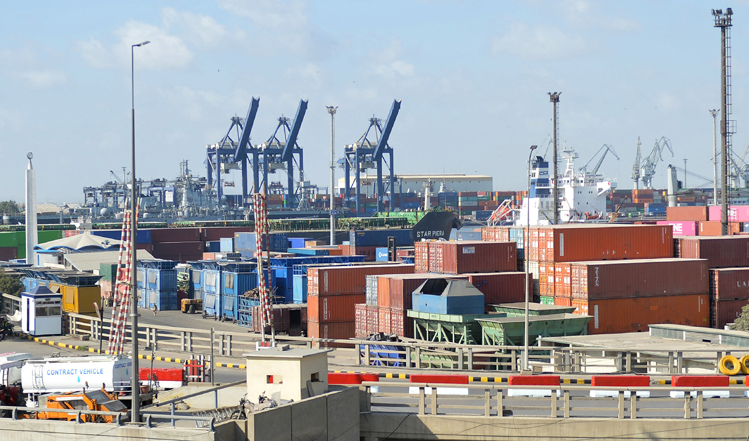 This picture taken on January 11, 2023, shows a general view of sea port in Karachi, Pakistan. (AFP/File)